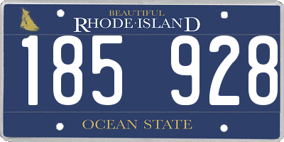RI license plate 185928
