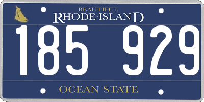 RI license plate 185929