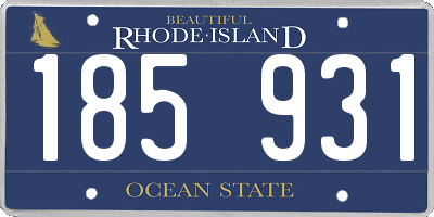 RI license plate 185931