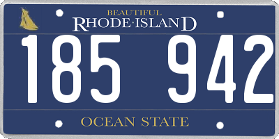 RI license plate 185942