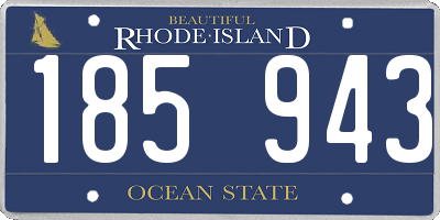 RI license plate 185943
