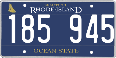 RI license plate 185945