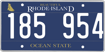 RI license plate 185954