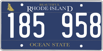 RI license plate 185958