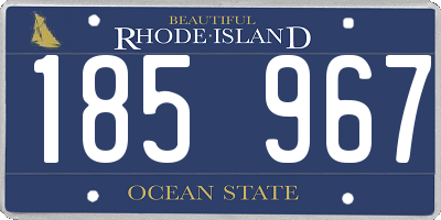 RI license plate 185967
