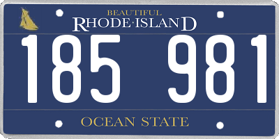 RI license plate 185981