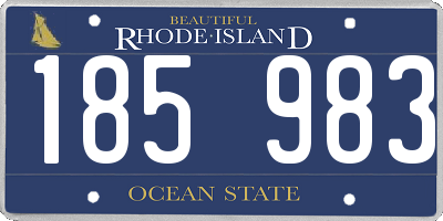 RI license plate 185983