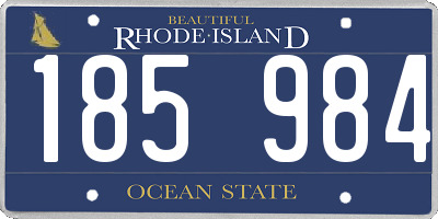 RI license plate 185984