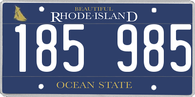 RI license plate 185985