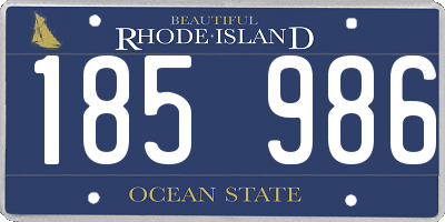 RI license plate 185986