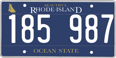 RI license plate 185987