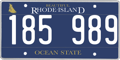RI license plate 185989