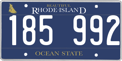 RI license plate 185992