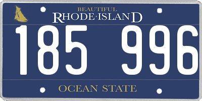 RI license plate 185996