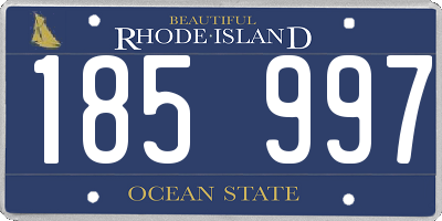 RI license plate 185997