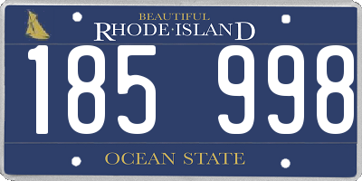 RI license plate 185998