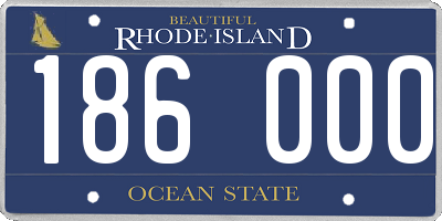 RI license plate 186000