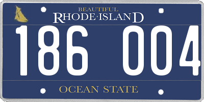 RI license plate 186004