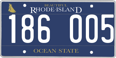 RI license plate 186005