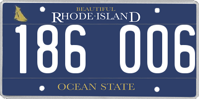 RI license plate 186006
