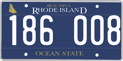 RI license plate 186008