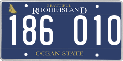 RI license plate 186010