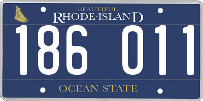 RI license plate 186011