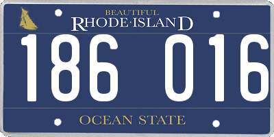 RI license plate 186016