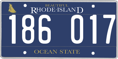 RI license plate 186017