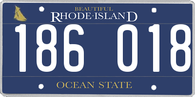RI license plate 186018