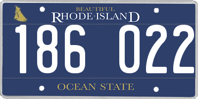 RI license plate 186022