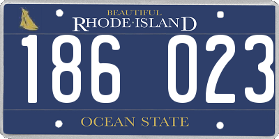 RI license plate 186023