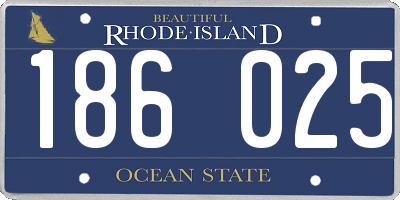 RI license plate 186025