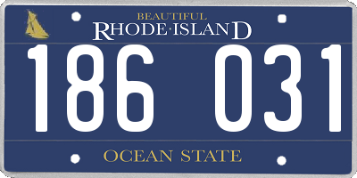 RI license plate 186031