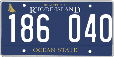 RI license plate 186040