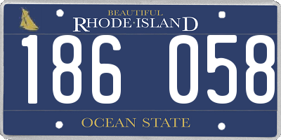 RI license plate 186058
