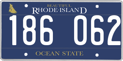 RI license plate 186062