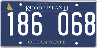 RI license plate 186068