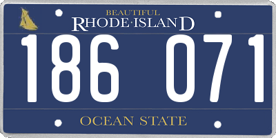 RI license plate 186071