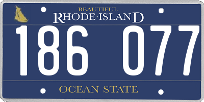 RI license plate 186077