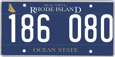 RI license plate 186080