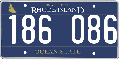 RI license plate 186086