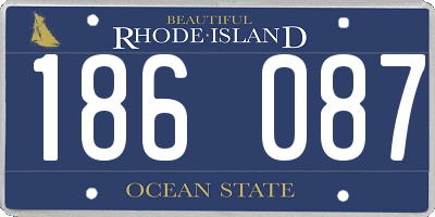 RI license plate 186087