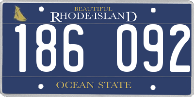 RI license plate 186092