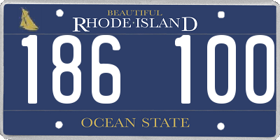RI license plate 186100