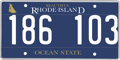 RI license plate 186103