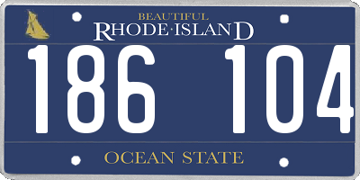 RI license plate 186104