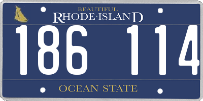 RI license plate 186114