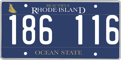 RI license plate 186116