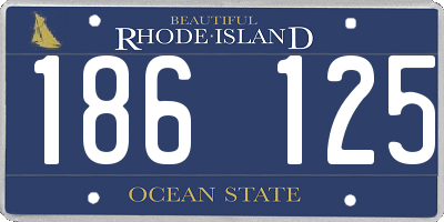 RI license plate 186125